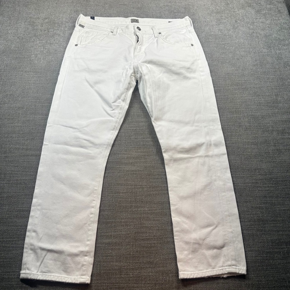 Citizens of Humanity Emerson Slim Boyfriend‎ Jeans Womens 27 White Distressed